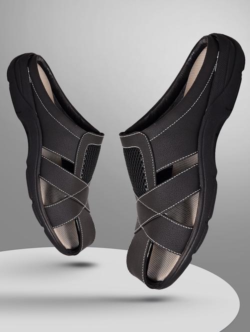 ajanta black slip on sandals - 16456997 - Very Small Image - 1