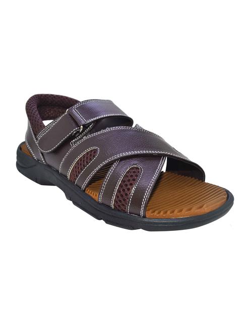ajanta brown leatherette back strap sandals - 16457015 - Very Small Image - 1