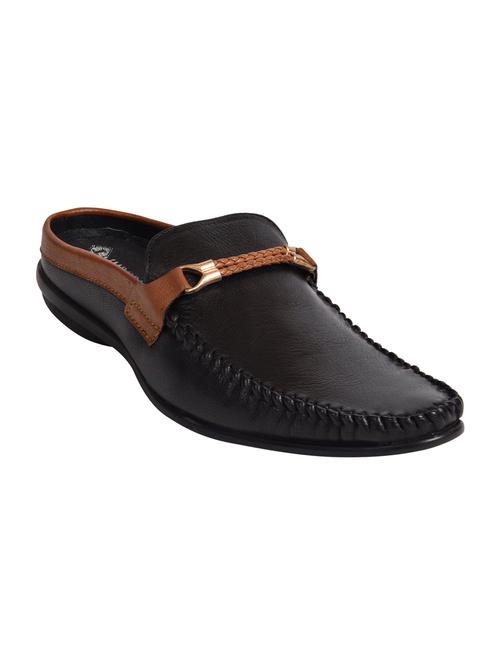 ajanta black leatherette slip on mules - 16457036 - Very Small Image - 1