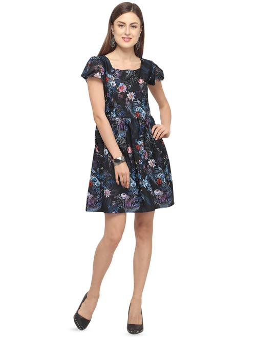 square neck floral a-line dress - 16457104 - Very Small Image - 1