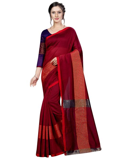 contrast maheshwari saree with blouse - 16459159 - Very Small Image - 1