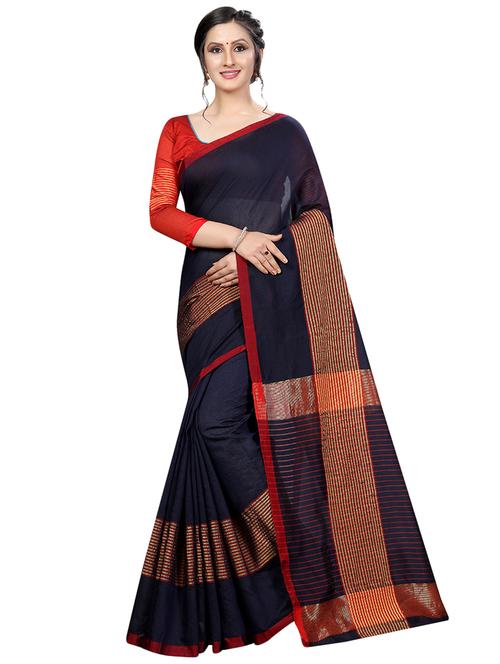 contrast maheshwari saree with blouse - 16459160 - Very Small Image - 1