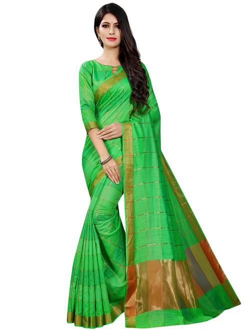 checkered maheshwari saree with blouse - 16459164 - Very Small Image - 1