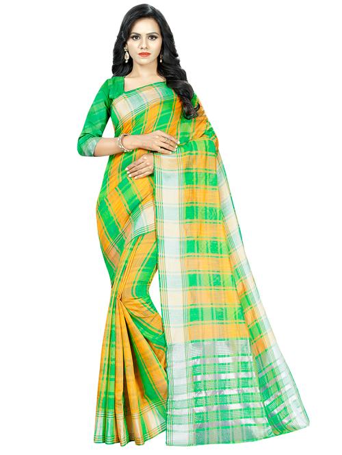 stripes maheshwari saree with blouse - 16459179 - Very Small Image - 1
