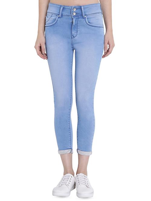 turn up hem stone washed jeans - 16459640 - Very Small Image - 1