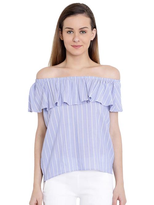 off shoulder striped top - 16459739 - Very Small Image - 1