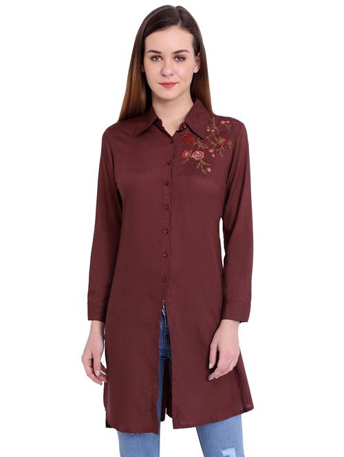 long sleeved embroidered detail tunic - 16459751 - Very Small Image - 1
