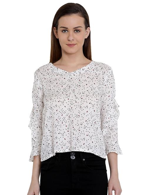 ruffle detail printed top - 16459754 - Very Small Image - 1