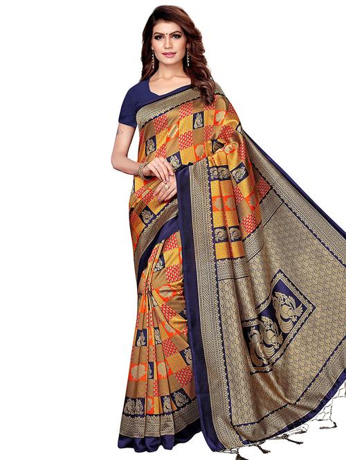 paisley printed saree with blouse - 16460319 - Very Small Image - 1
