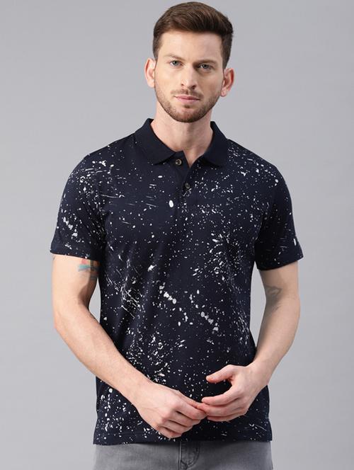 navy blue printed t-shirt - 16461014 - Very Small Image - 1