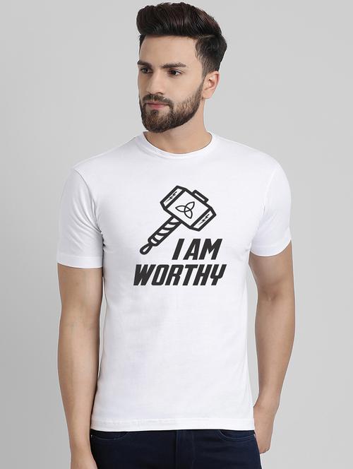 white typographic chest print t-shirt - 16461092 - Very Small Image - 1