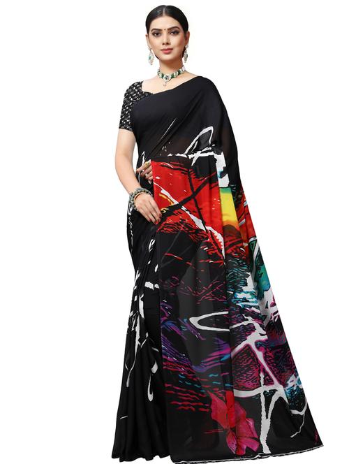 abstract printed saree - 16461226 - Very Small Image - 1
