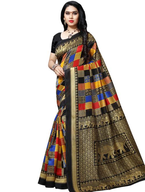 checkered printed bhagalpuri saree - 16461305 - Very Small Image - 1