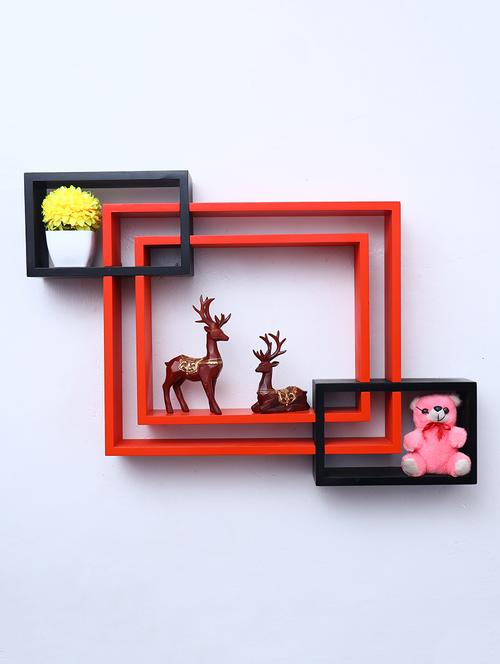 mdf decorative intersecting storage wall mount shelf rack - 16462135 - Very Small Image - 1