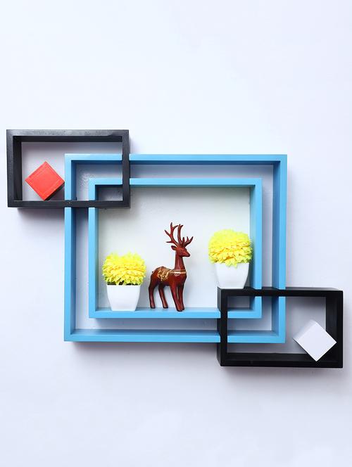 mdf decorative intersecting storage wall mount shelf rack - 16462139 - Very Small Image - 1