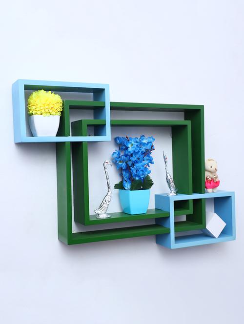 mdf decorative intersecting storage wall mount shelf rack - 16462154 - Very Small Image - 1
