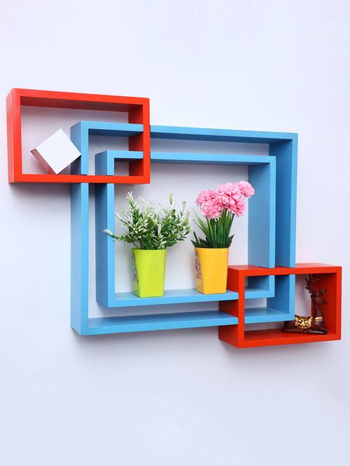 mdf decorative intersecting storage wall mount shelf rack - 16462159 - Very Small Image - 1