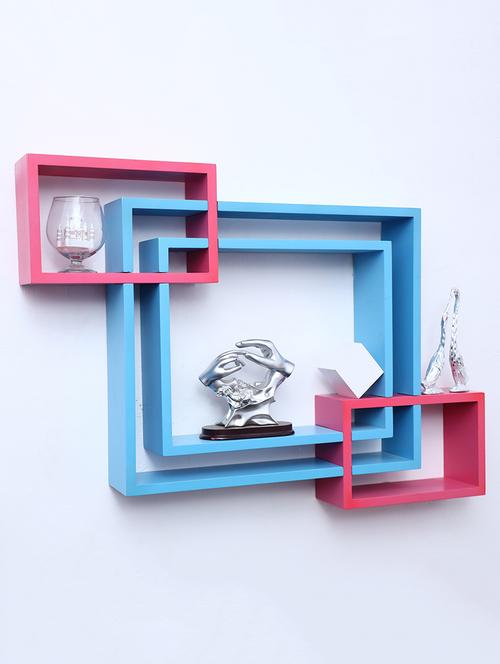 mdf decorative intersecting storage wall mount shelf rack - 16462166 - Very Small Image - 1