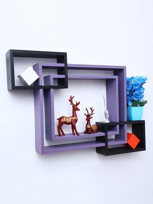 mdf decorative intersecting storage wall mount shelf rack - 16462168 - Very Small Image - 1