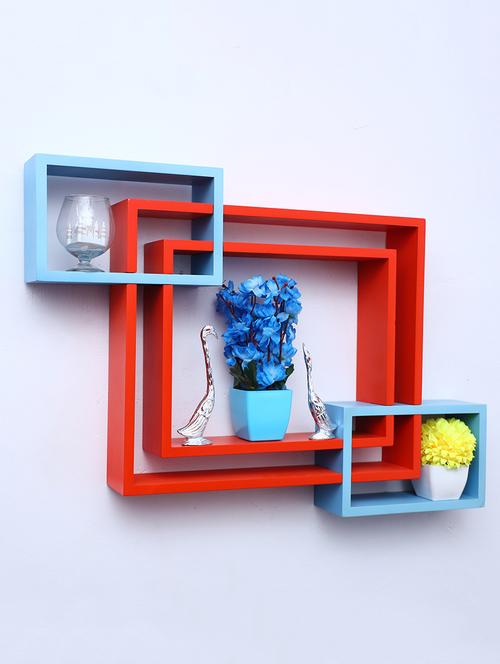 mdf decorative intersecting storage wall mount shelf rack - 16462175 - Very Small Image - 1