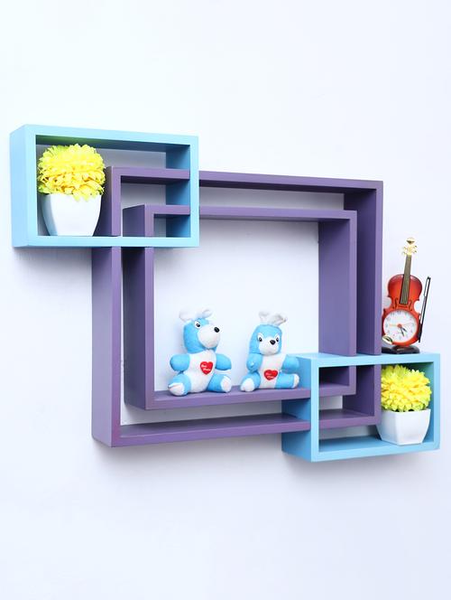 mdf decorative intersecting storage wall mount shelf rack - 16462176 - Very Small Image - 1