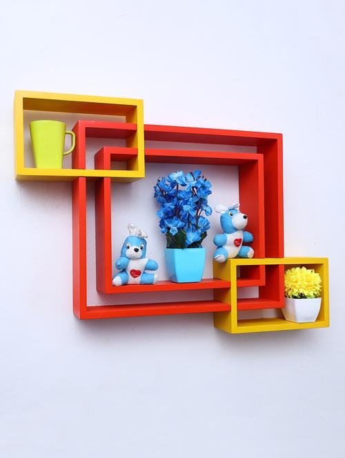mdf decorative intersecting storage wall mount shelf rack - 16462196 - Very Small Image - 1