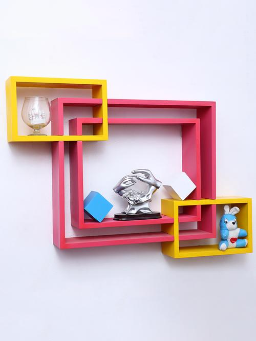 mdf decorative intersecting storage wall mount shelf rack - 16462197 - Very Small Image - 1