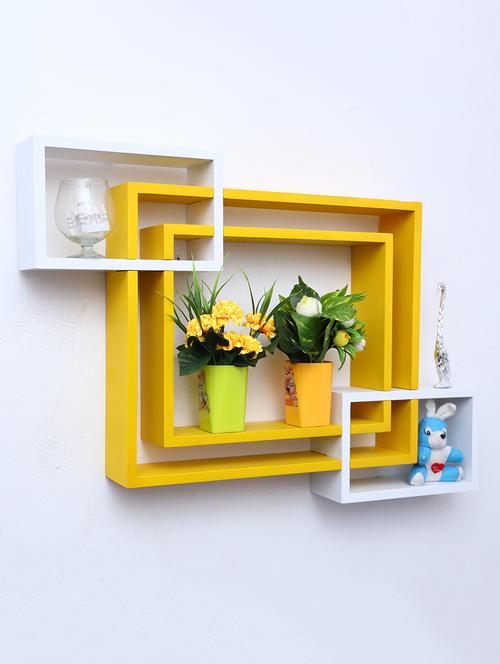 mdf decorative intersecting storage wall mount shelf rack - 16462202 - Very Small Image - 1