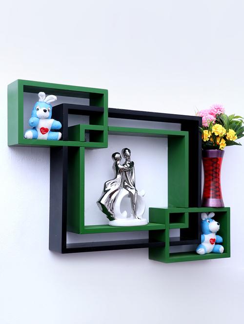 mdf decorative intersecting storage wall mount shelf rack - 16462203 - Very Small Image - 1