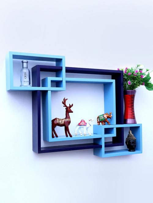 mdf decorative intersecting storage wall mount shelf rack - 16462219 - Very Small Image - 1