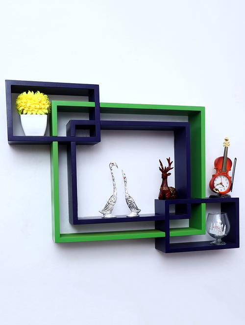 mdf decorative intersecting storage wall mount shelf rack - 16462222 - Very Small Image - 1
