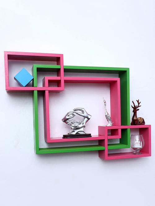 mdf decorative intersecting storage wall mount shelf rack - 16462233 - Very Small Image - 1