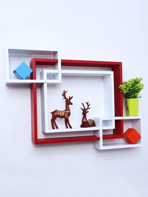 mdf decorative intersecting storage wall mount shelf rack - 16462246 - Very Small Image - 1