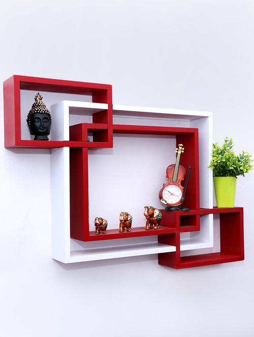 mdf decorative intersecting storage wall mount shelf rack - 16462260 - Very Small Image - 1