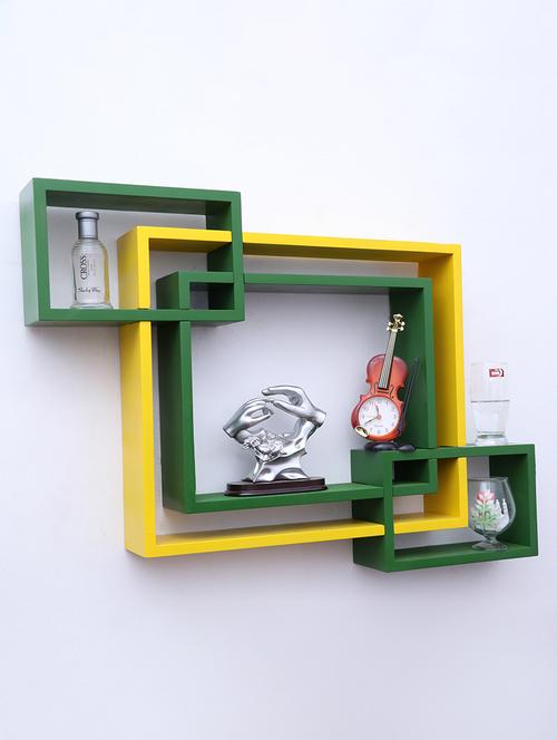 mdf decorative intersecting storage wall mount shelf rack - 16462268 - Very Small Image - 1