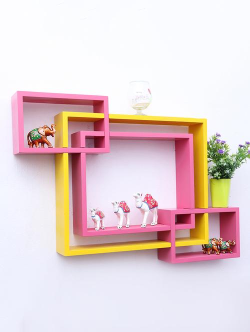 mdf decorative intersecting storage wall mount shelf rack - 16462272 - Very Small Image - 1