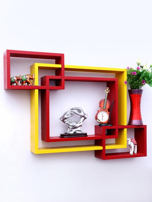 mdf decorative intersecting storage wall mount shelf rack - 16462274 - Very Small Image - 1
