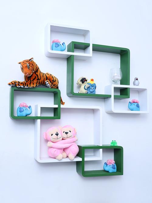 mdf decorative intersecting round coner wall shelf storage wall mount shelf - 16462383 - Very Small Image - 1