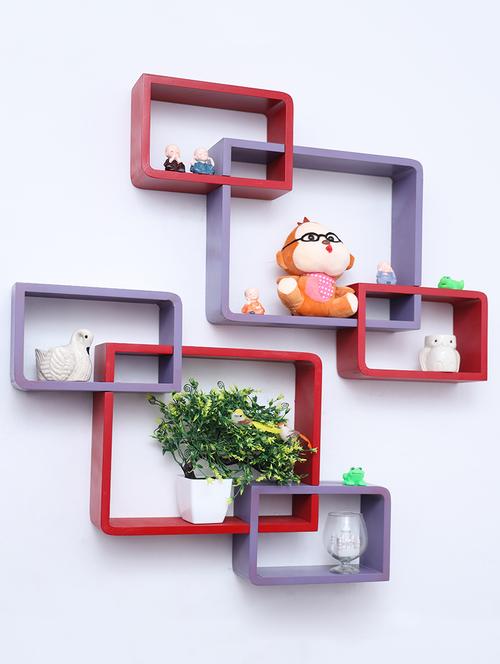 mdf decorative intersecting round coner wall shelf storage wall mount shelf - 16462393 - Very Small Image - 1