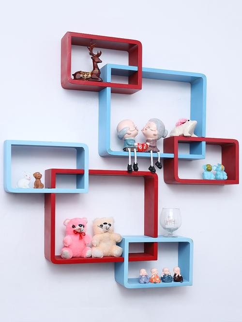 mdf decorative intersecting round coner wall shelf storage wall mount shelf - 16462396 - Very Small Image - 1