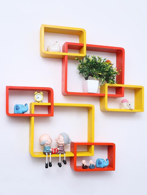 mdf decorative intersecting round coner wall shelf storage wall mount shelf - 16462401 - Very Small Image - 1