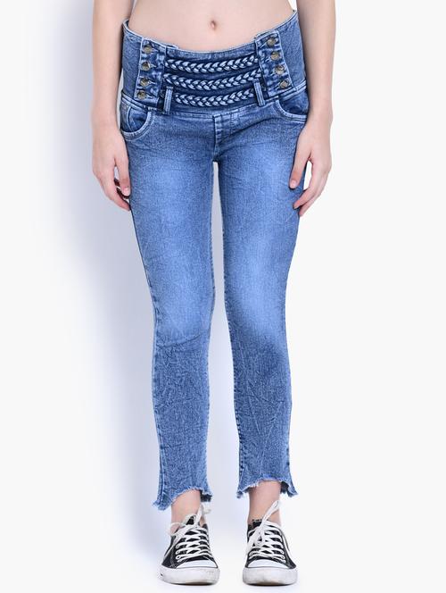 frayed hem button detail jean - 16462729 - Very Small Image - 1