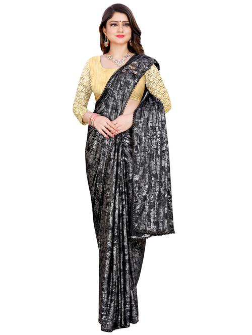 foil printed draped saree with blouse - 16462966 - Very Small Image - 1