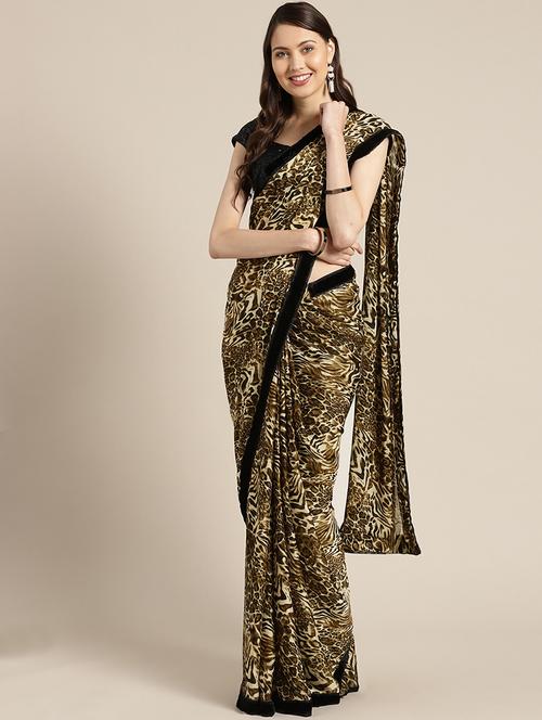 animal printed saree with blouse - 16463123 - Very Small Image - 1