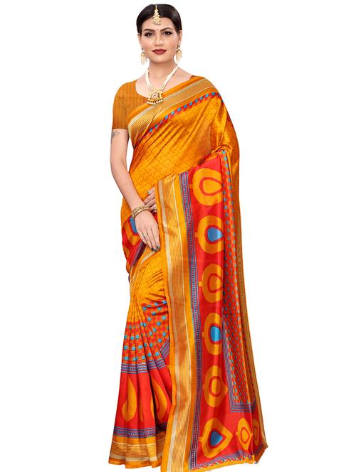 checkered printed saree with blouse - 16463843 - Very Small Image - 1