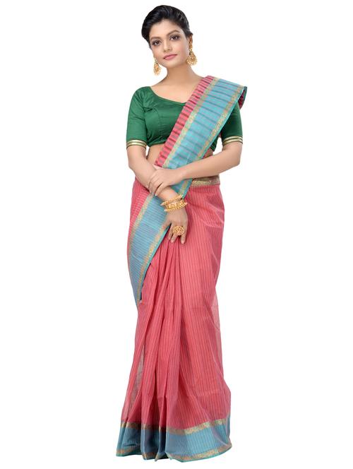 solid bordered tant saree - 16465886 - Very Small Image - 1