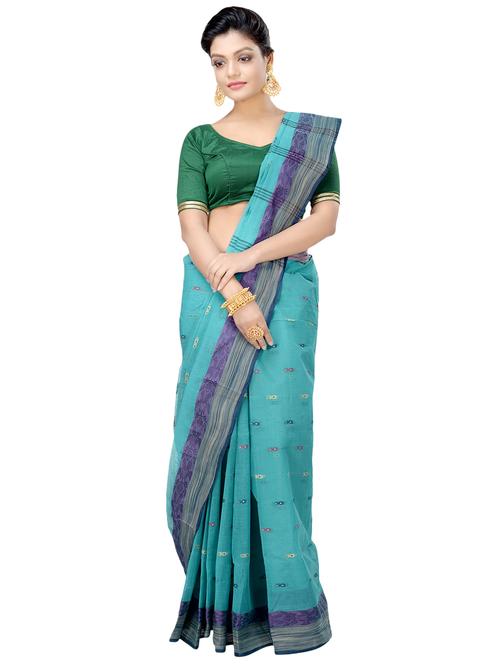 solid bordered tant saree - 16465890 - Very Small Image - 1