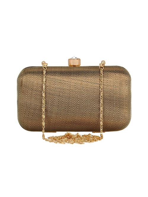 gold faux silk box clutch - 16466016 - Very Small Image - 1