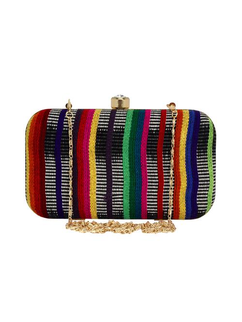 multi colored cotton polyester blend box clutch - 16466024 - Very Small Image - 1