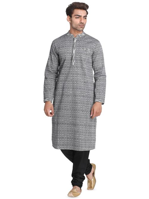 grey printed long kurta - 16466176 - Very Small Image - 1
